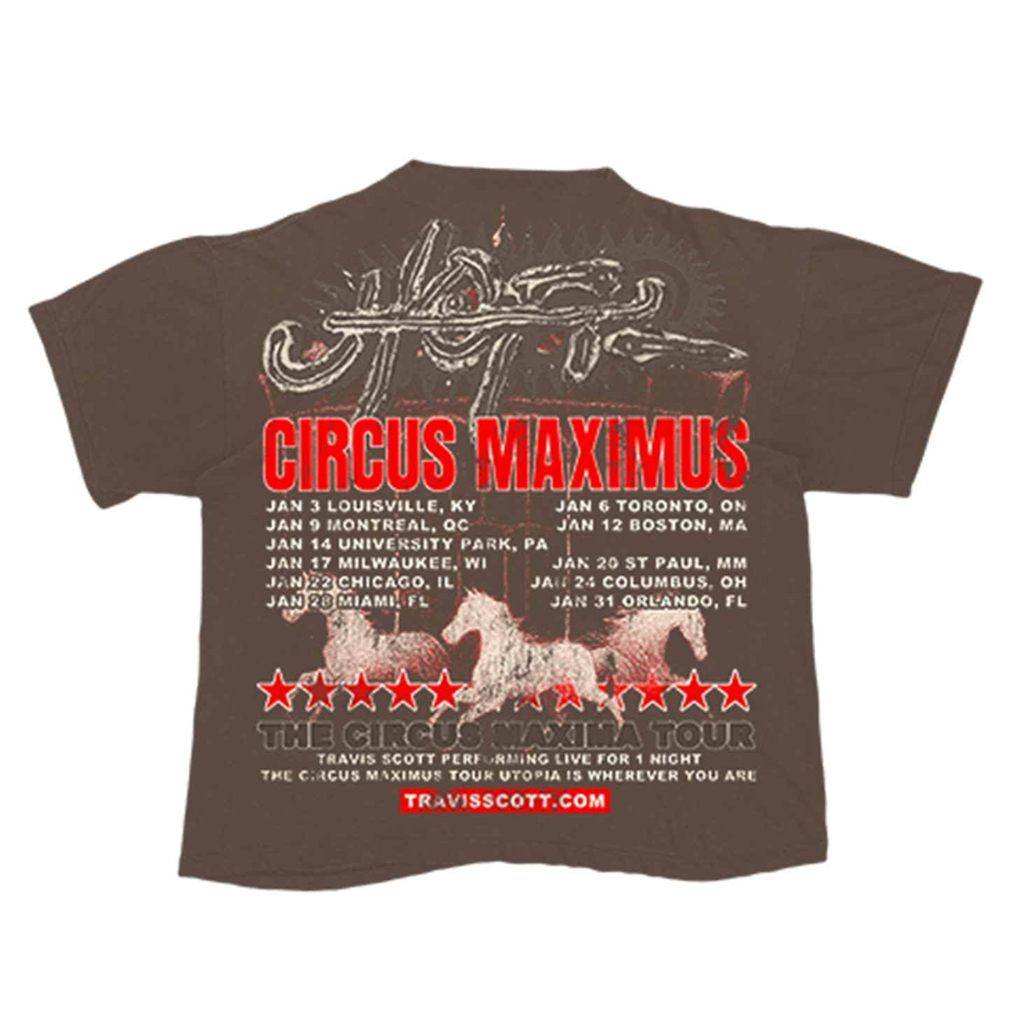 AK STUDIOS TRAVIS SCOTT "CIRCUS MAXIMUS" TEE BROWN