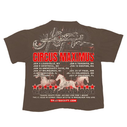 AK STUDIOS TRAVIS SCOTT "CIRCUS MAXIMUS" TEE BROWN