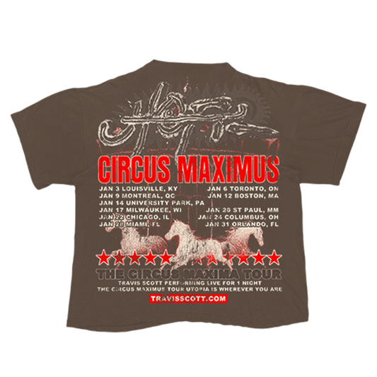 AK STUDIOS TRAVIS SCOTT "CIRCUS MAXIMUS" TEE BROWN