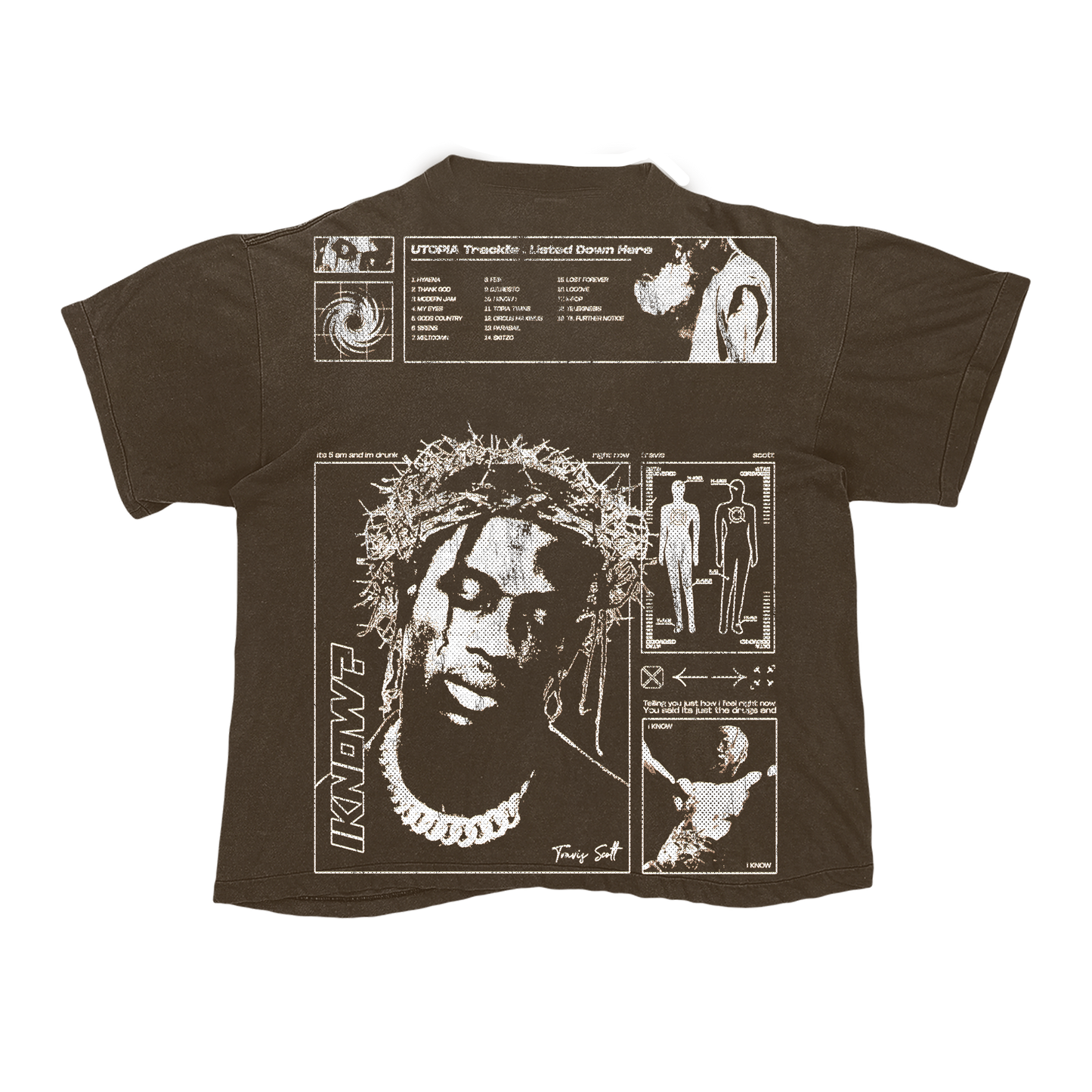 AK STUDIOS TRAVIS SCOTT "OTHER SIDE" TEE BROWN