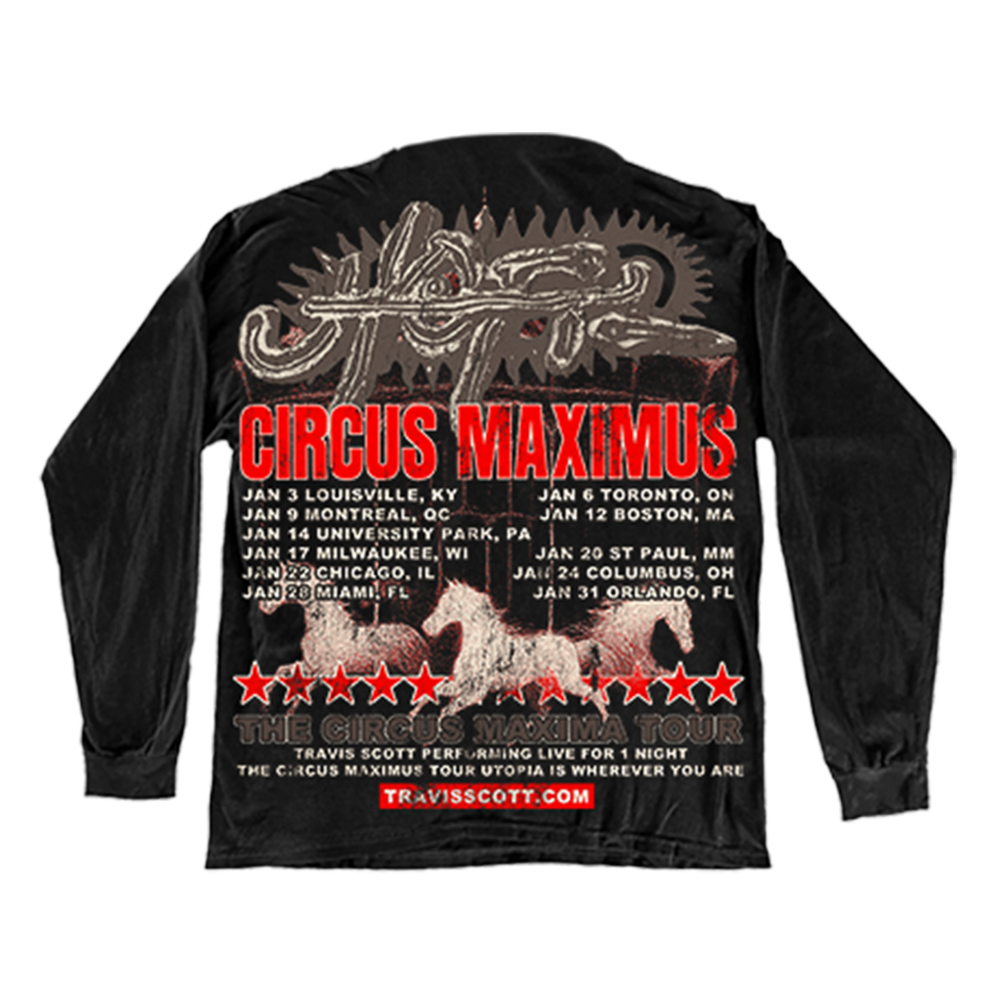 AK STUDIOS TRAVIS SCOTT "CIRCUS MAXIMUS" LONGSLEEVE BLACK